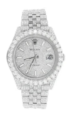 Diamond Fully Iced Out Bust Down Rolex Datejust Watch 41MM Full