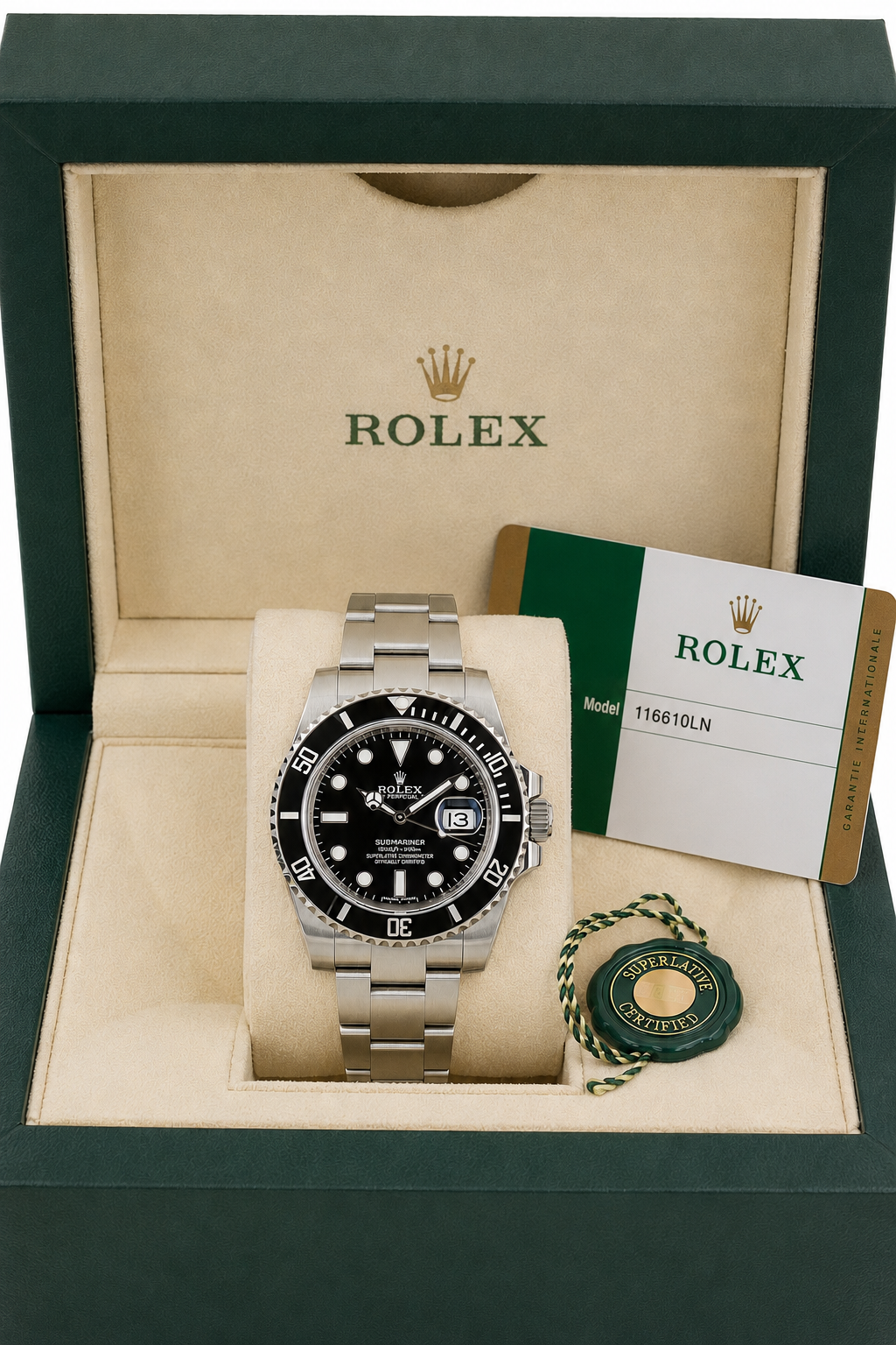 Rolex Submariner 116610ln Watch for Mens | 40MM | Black Dial | Steel B & P