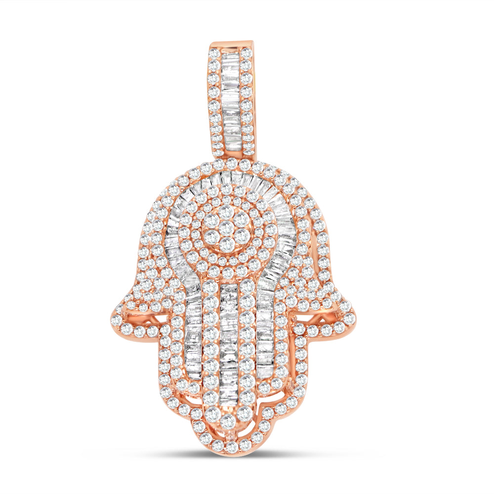 3D Hamsa - Rose Gold Diamond Pendant | 2.36CTW | 14K