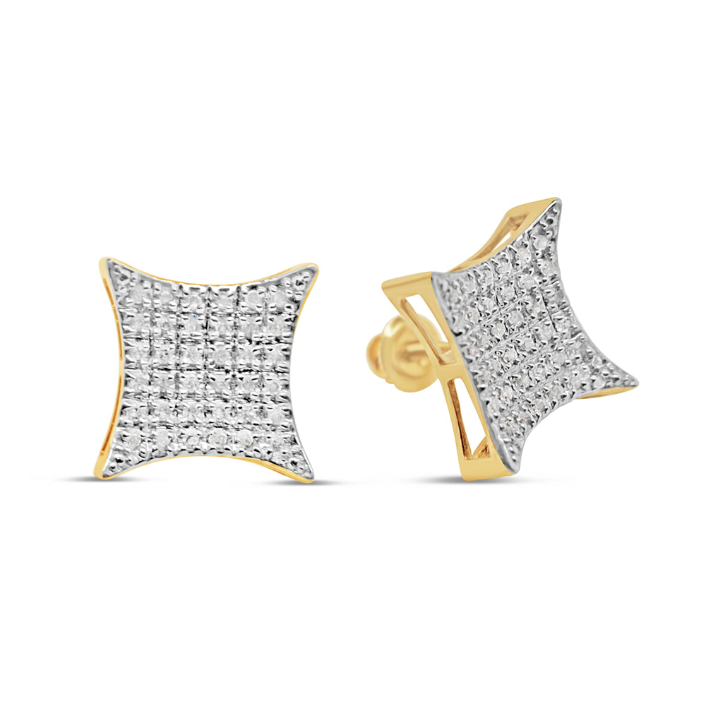 10k Gold Diamond Kite Earrings 12mm .25CTW