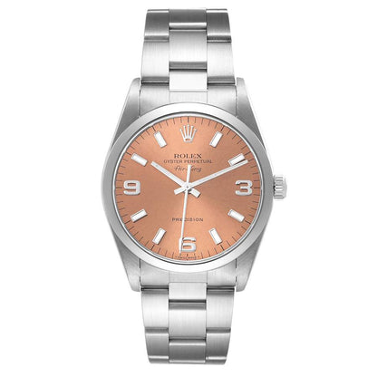 Rolex Air King Watch 14000 for Men | 34MM | Salmon Dial | Smooth Bezel | Stainless Steel