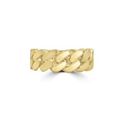 10K Gold Miami Cuban Link Ring Yellow Gold