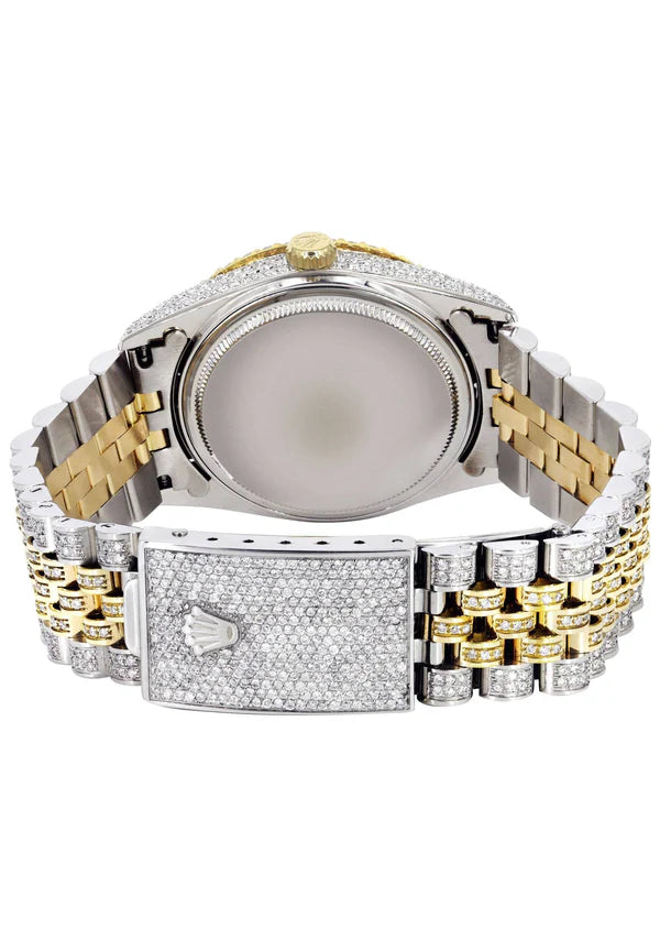 Iced Out Rolex Datejust | 36MM | Grey Diamond Dial | Two Tone | Diamond Jubilee Band | 10 Carats of Diamonds
