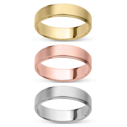 Inlay Wedding Band Gold - Solid