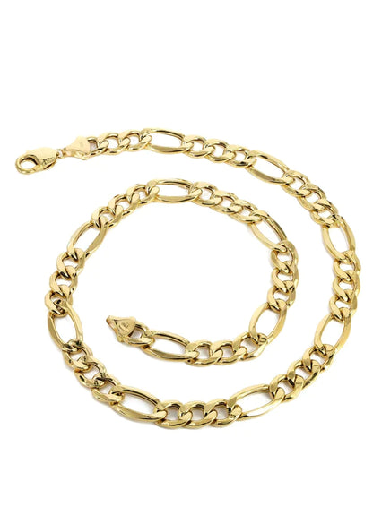 Mens Solid Figaro Chain 10K/14K - Yellow Gold