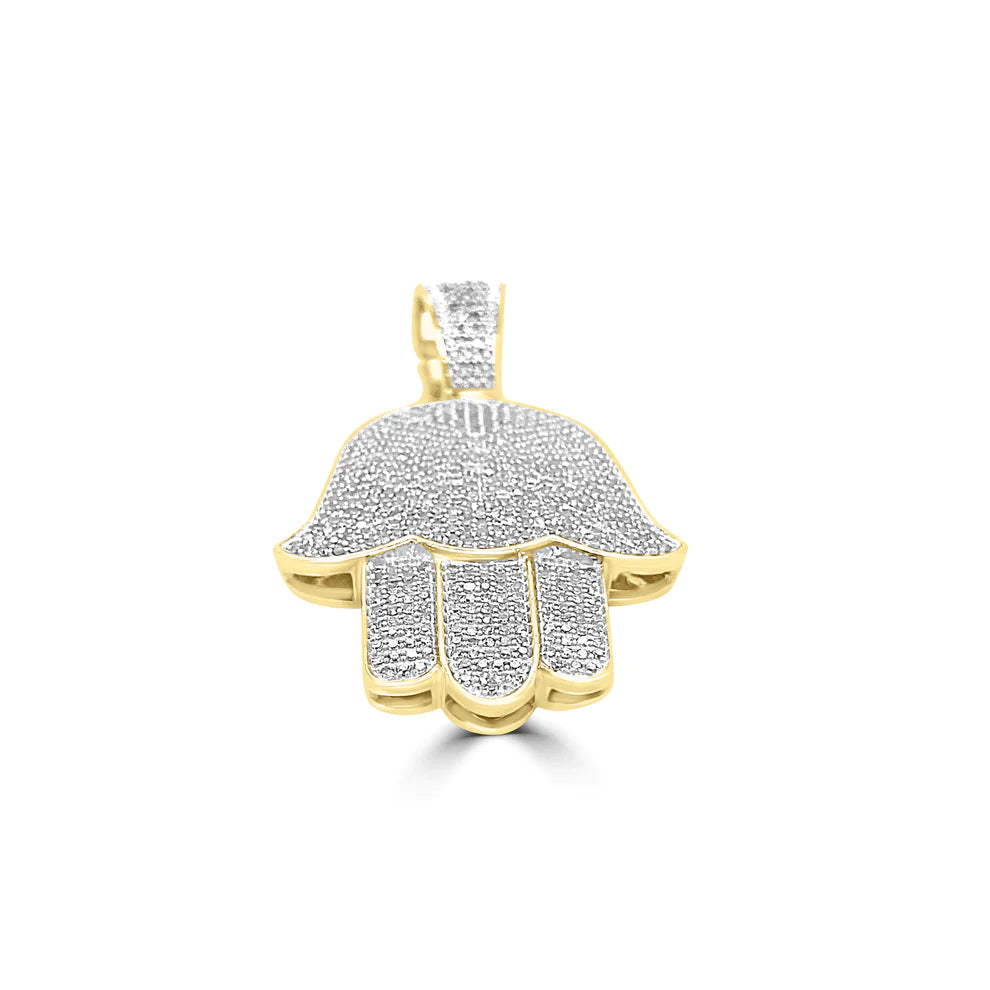 Hamsa Pendant - Yellow Gold Diamond | 2.17CTW | 10K
