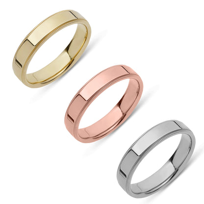 Milgrain Comfort Fit Wedding Band Gold - Solid