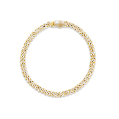 10K Gold Diamond Cuban Bracelet | 3 Color Option Available