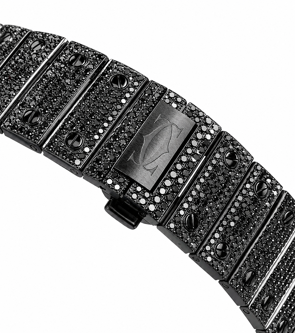 Cartier Santos 40mm - PVD Black Sapphire Gem Stones Iced Out