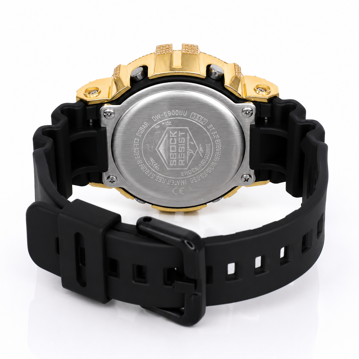 Casio G-Shock Steel Iced Out Diamond Watch 4.00CT DW-6900 Chrome Hearts Design