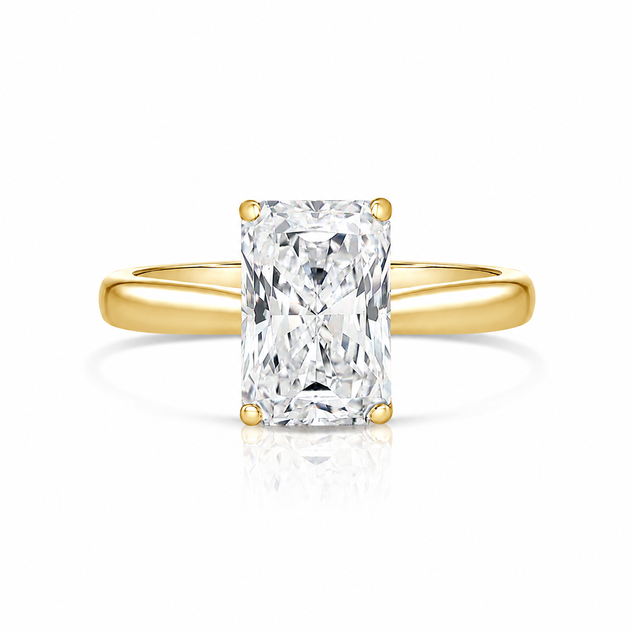 2.55CT E VS1 Radiant Lab Grown Diamond Engagement Ring 14kt