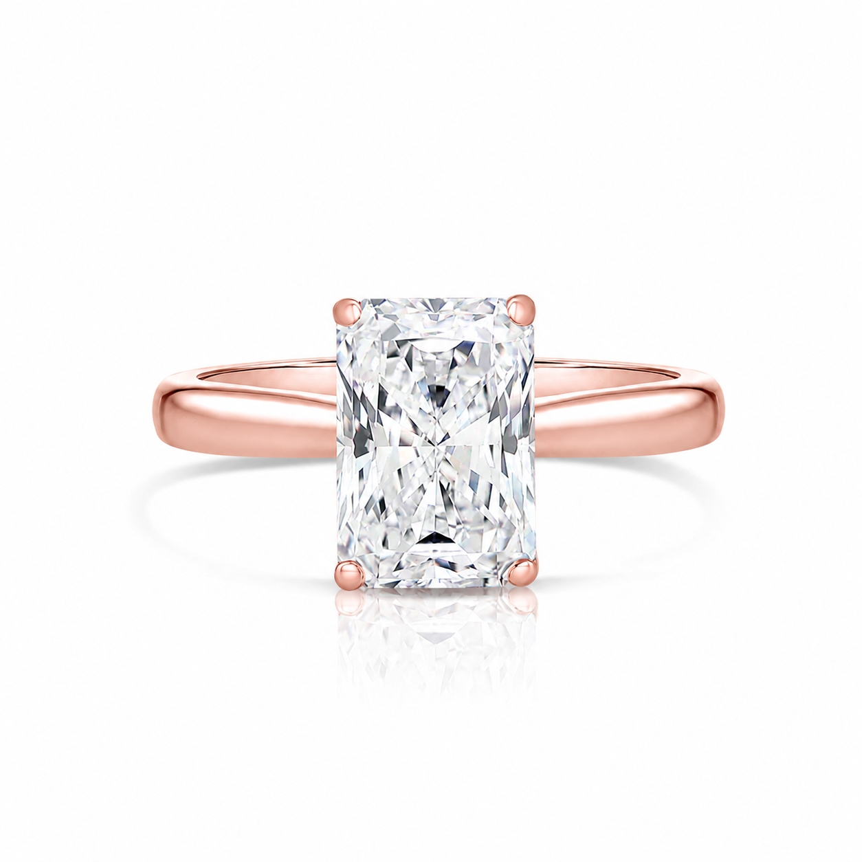 2.55CT E VS1 Radiant Lab Grown Diamond Engagement Ring 14kt