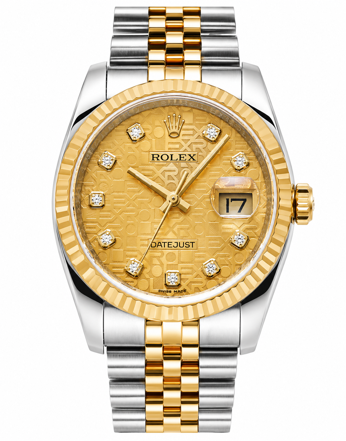 Rolex Datejust 36 116233 Champagne Jubilee Diamond Dial 18K Yellow Gold