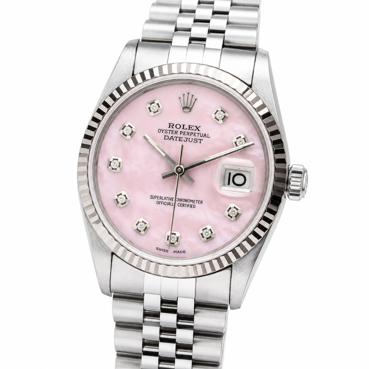 Rolex Datejust Watch | 36MM | Pink Mop Diamond Dial | Jubilee Band | 16014