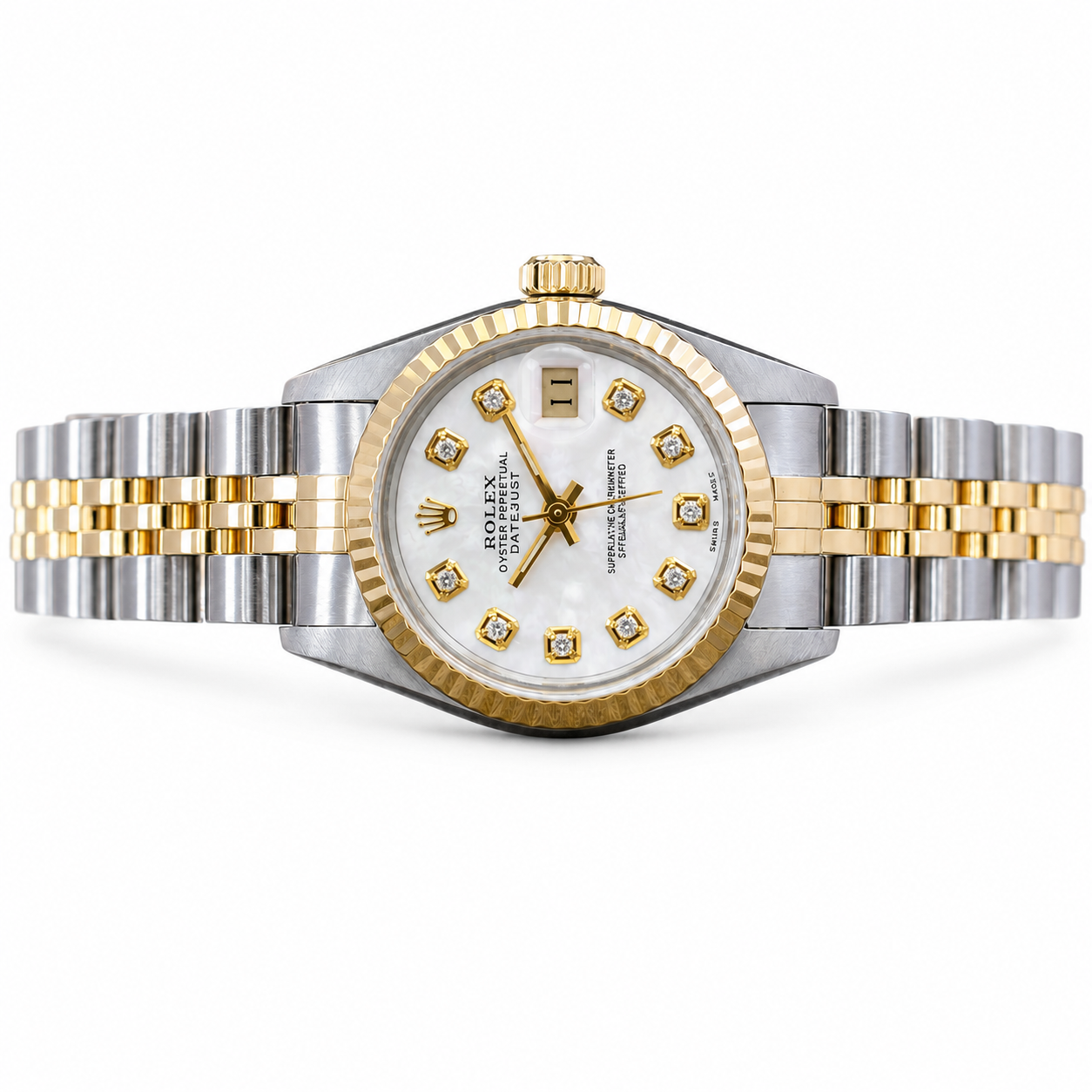 Rolex Datejust 69173 26MM Mop Diamond Dial With Two Tone Jubilee Bracelet