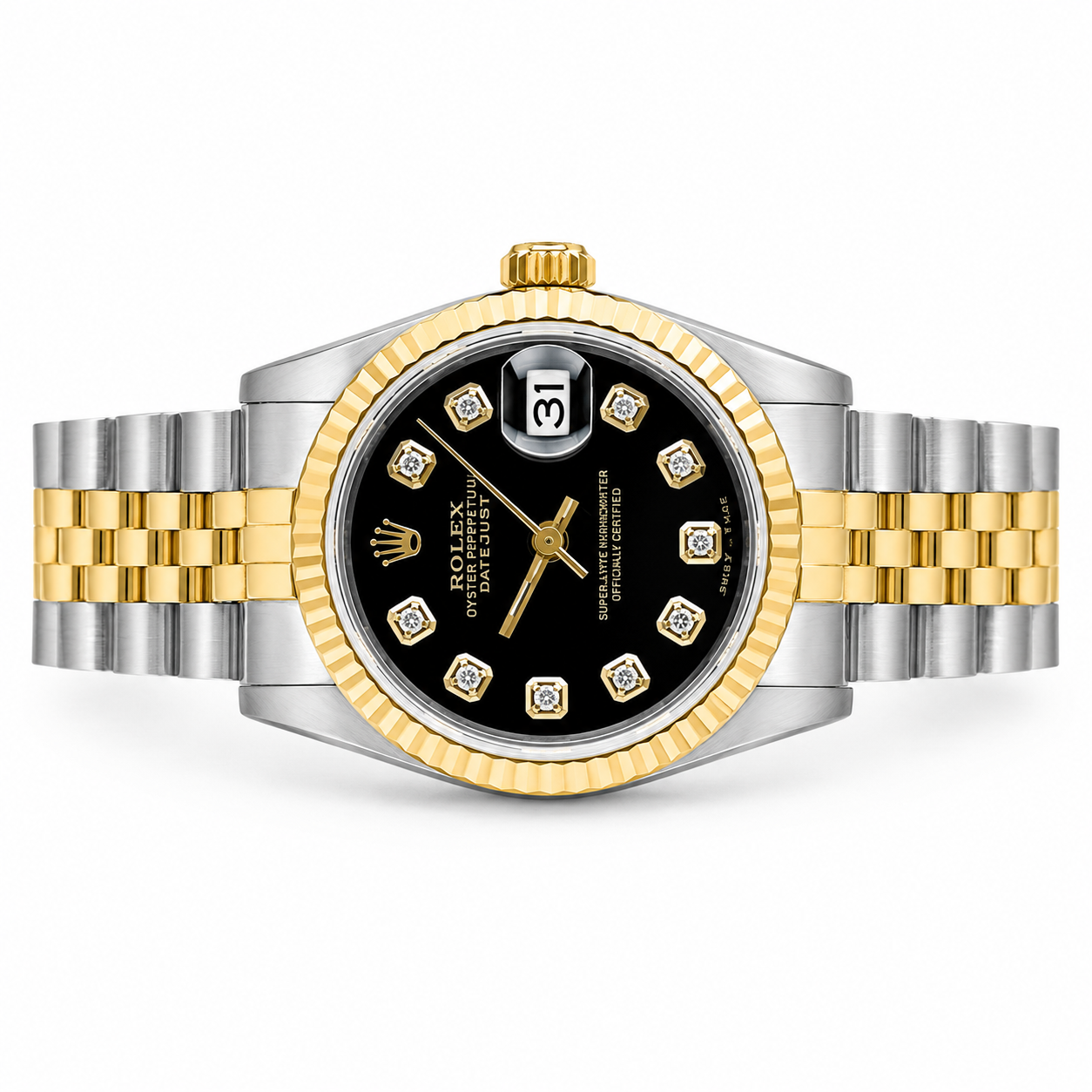 Rolex Datejust 69173 26MM Black Diamond Dial With Two Tone Jubilee Bracelet