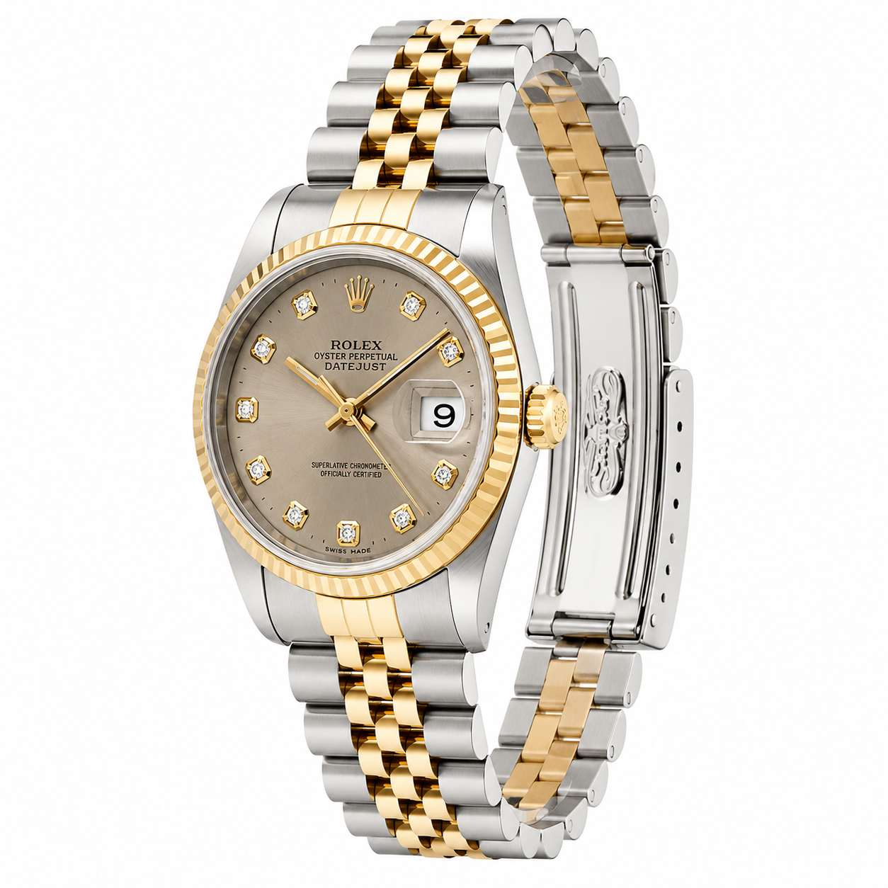 Rolex Datejust Watch | 31MM | Grey Diamond Dial  | Jubilee Band Mid Size 68273