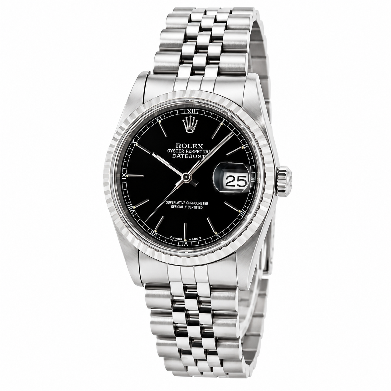 Rolex Datejust Watch 16220 for Men | 36MM | Black Dial | Stainless Steel | Jubilee Band