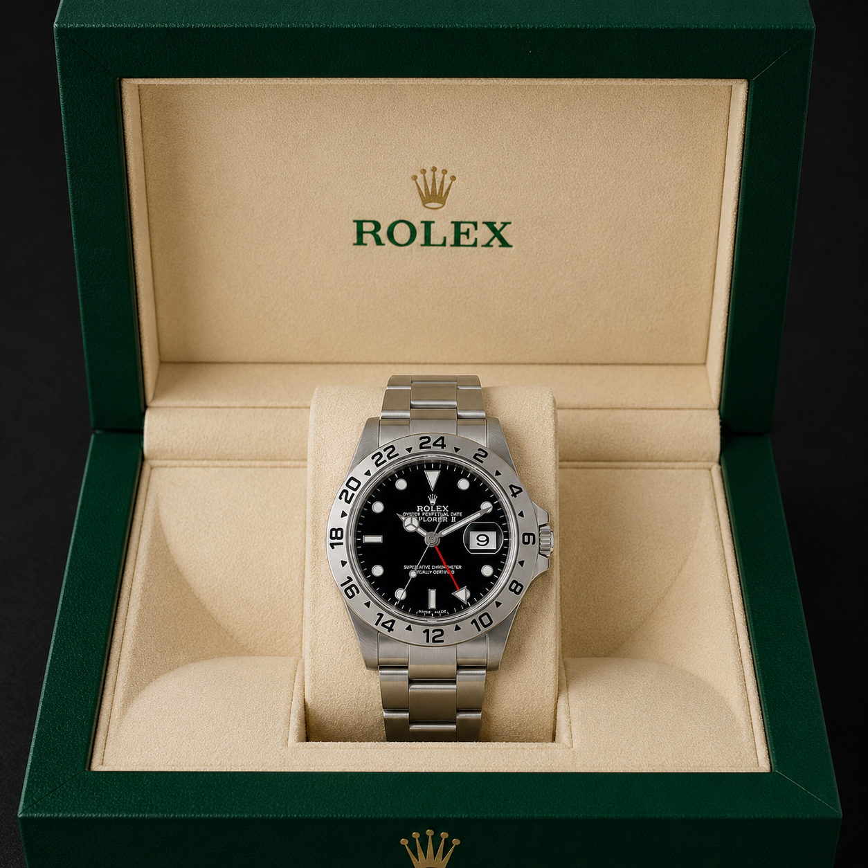 Rolex Explorer II Watch 16570 for Mens | 40MM | Black Dial | Steel