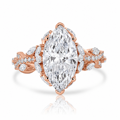 5.00 E VS1 Marquise Lab Grown Diamond Engagement Ring 14kt