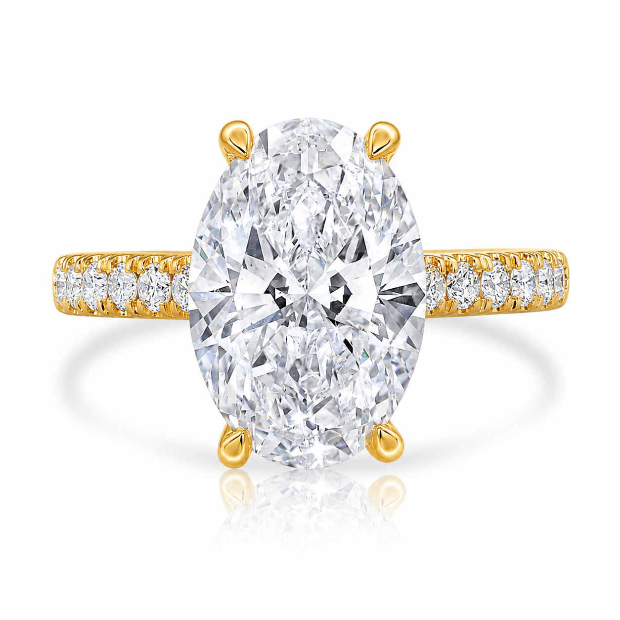 4.89 E VS1 Oval Lab Grown Diamond Engagement Ring 14kt