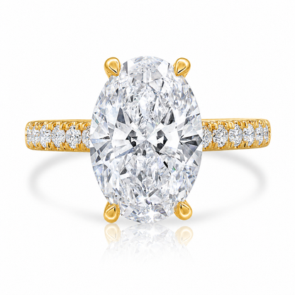 4.89 E VS1 Oval Lab Grown Diamond Engagement Ring 14kt