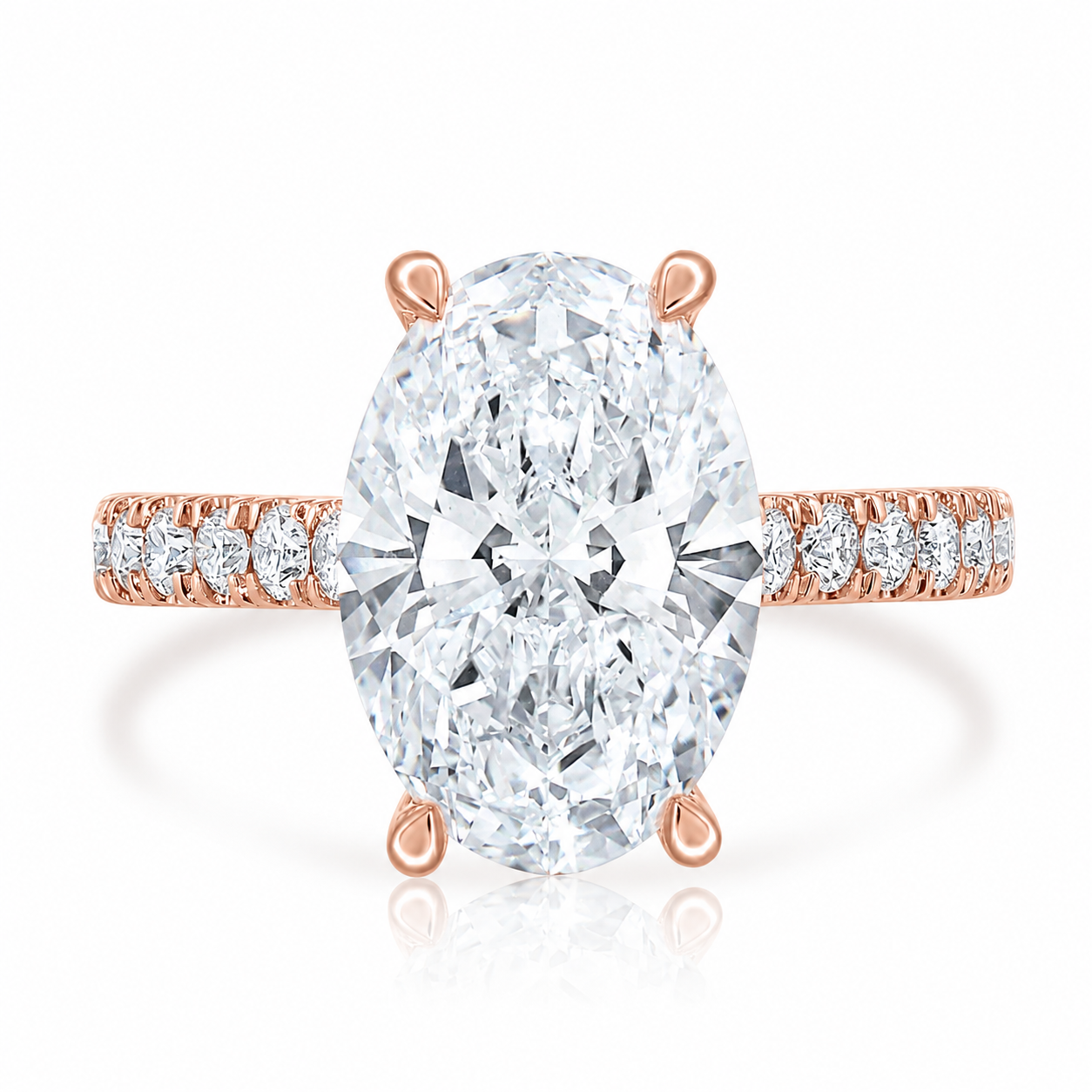 4.89 E VS1 Oval Lab Grown Diamond Engagement Ring 14kt