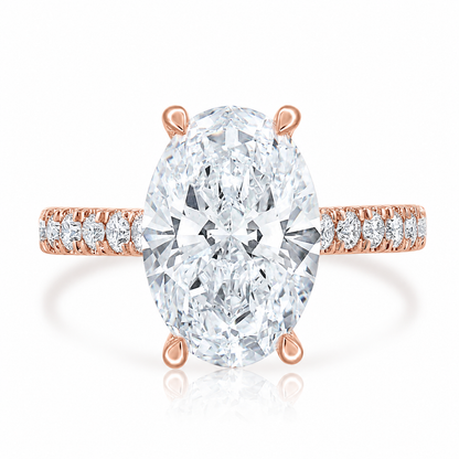 4.89 E VS1 Oval Lab Grown Diamond Engagement Ring 14kt