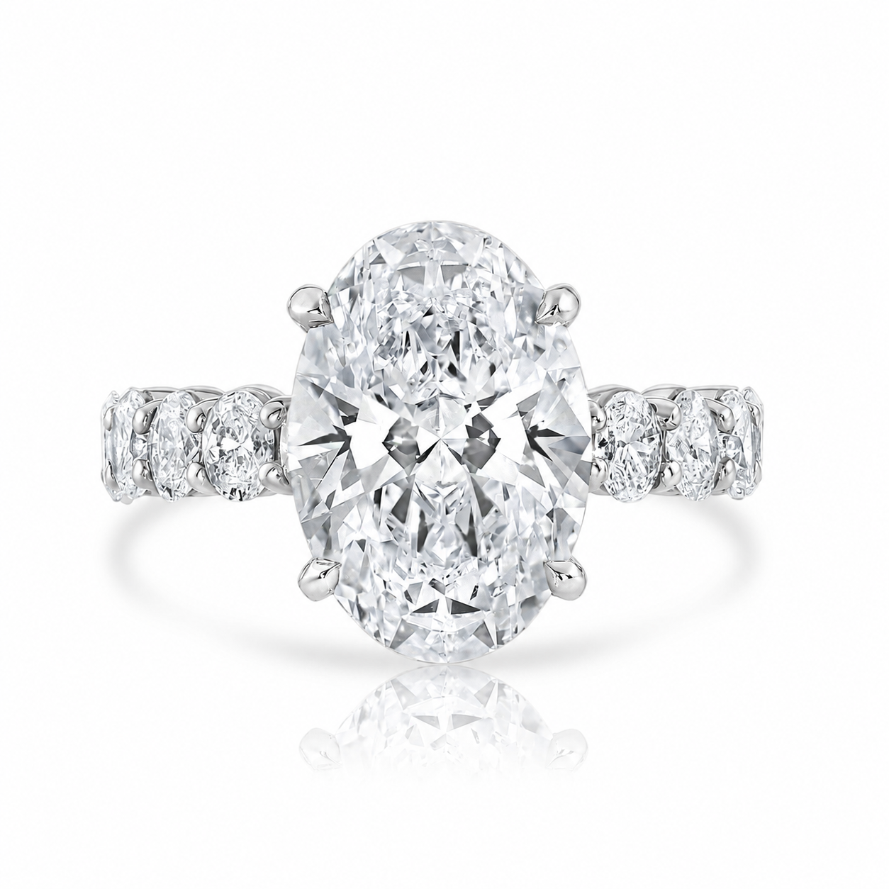 6.58 E VS1 Oval Lab Grown Diamond Engagement Ring 14kt