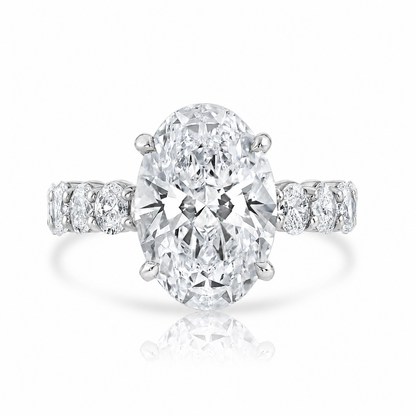 6.58 E VS1 Oval Lab Grown Diamond Engagement Ring 14kt
