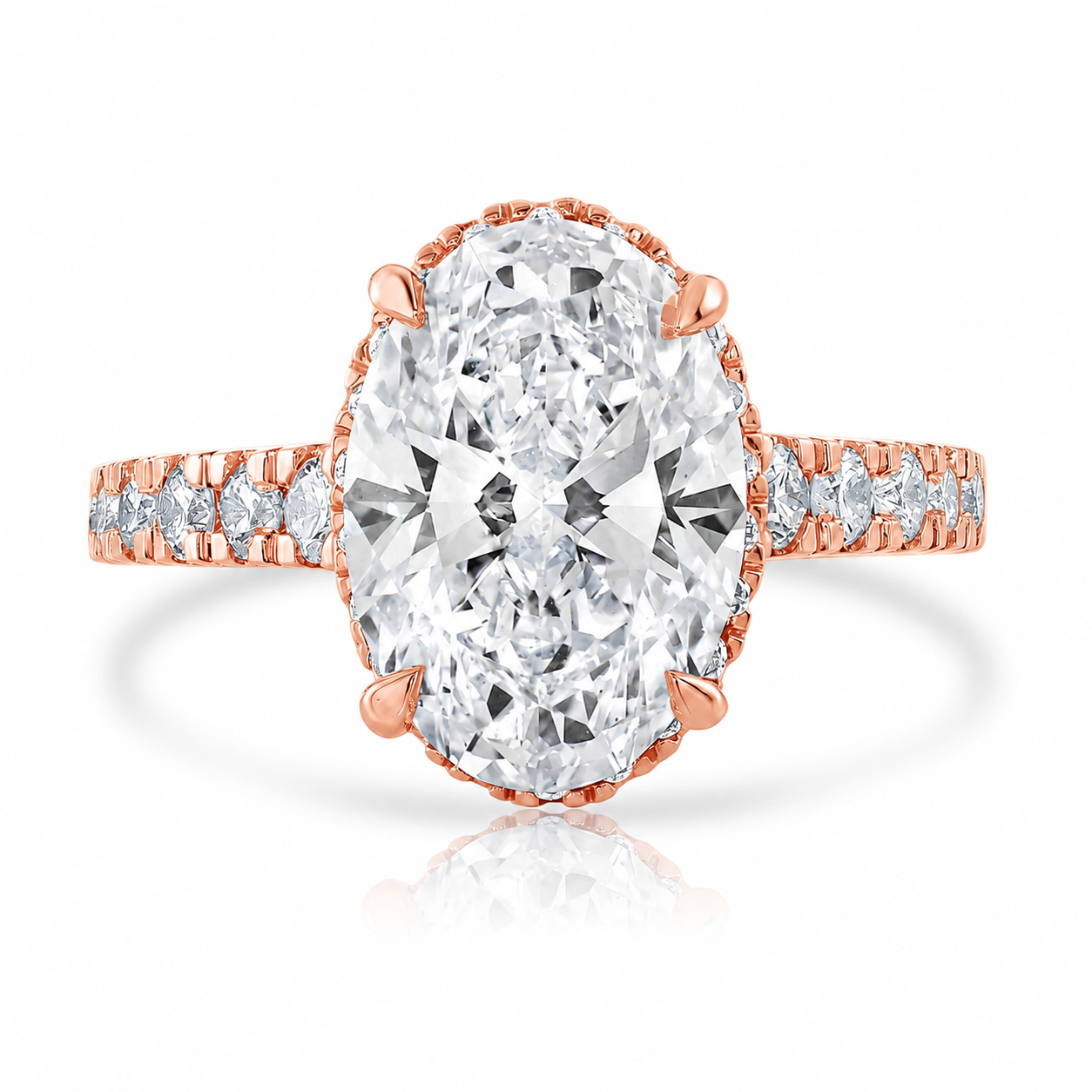 4.75CT E VS1 Oval Lab Grown Diamond Engagement Ring 14kt
