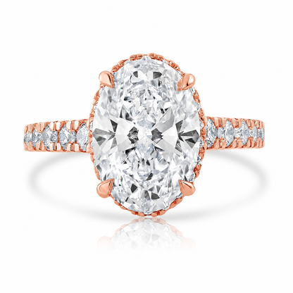4.75CT E VS1 Oval Lab Grown Diamond Engagement Ring 14kt