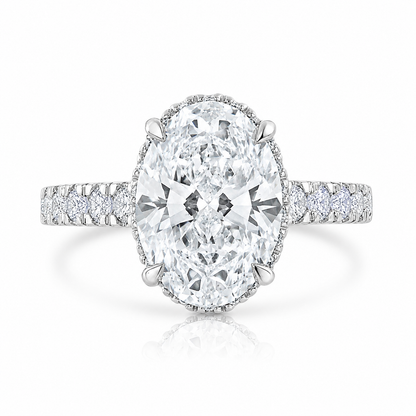 4.75CT E VS1 Oval Lab Grown Diamond Engagement Ring 14kt