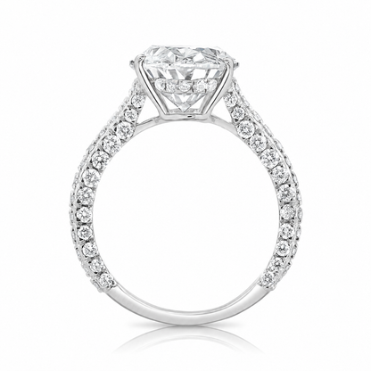 7.05CT E VS1 Oval Lab Grown Diamond Hidden Halo Engagement Ring 14kt