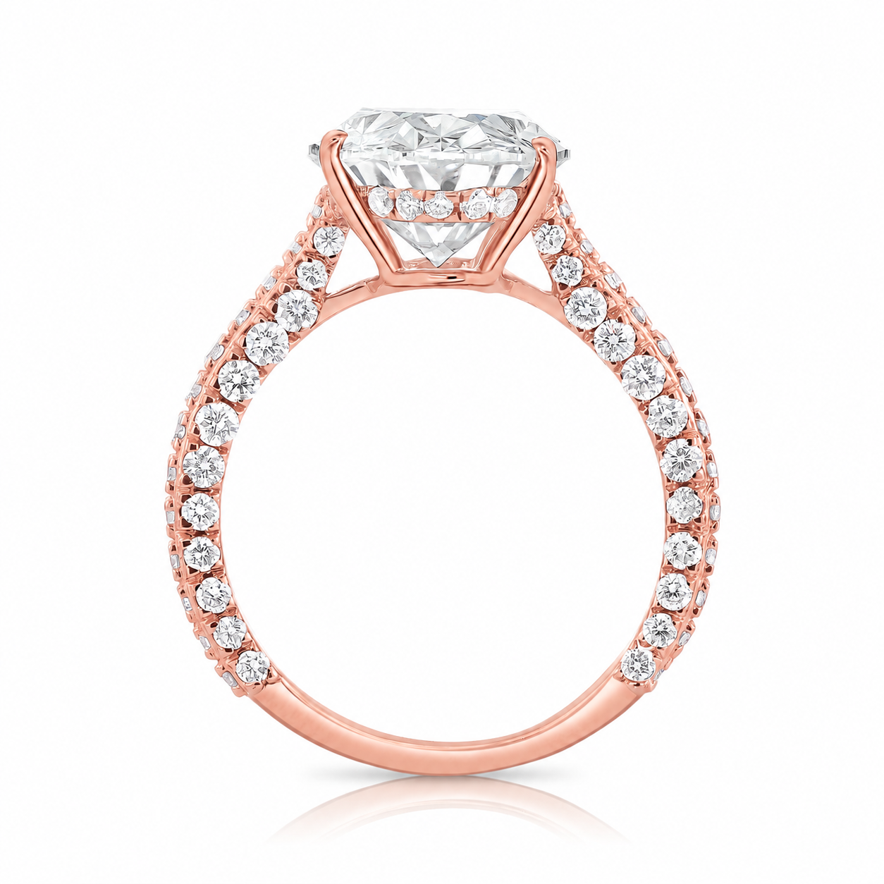 7.05CT E VS1 Oval Lab Grown Diamond Hidden Halo Engagement Ring 14kt
