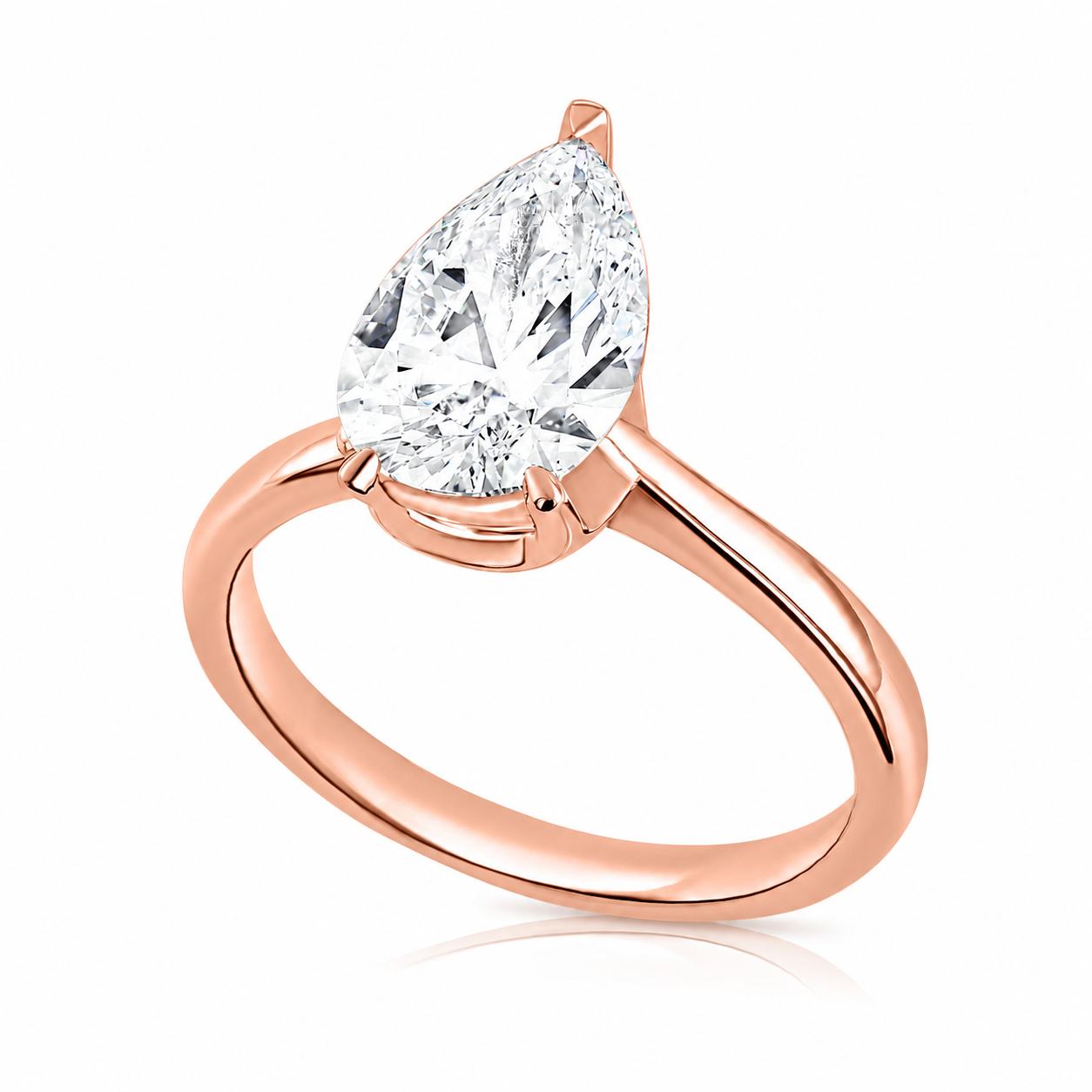 2.54CT E VS1 Pair Lab Grown Diamond Engagement Ring 14kt