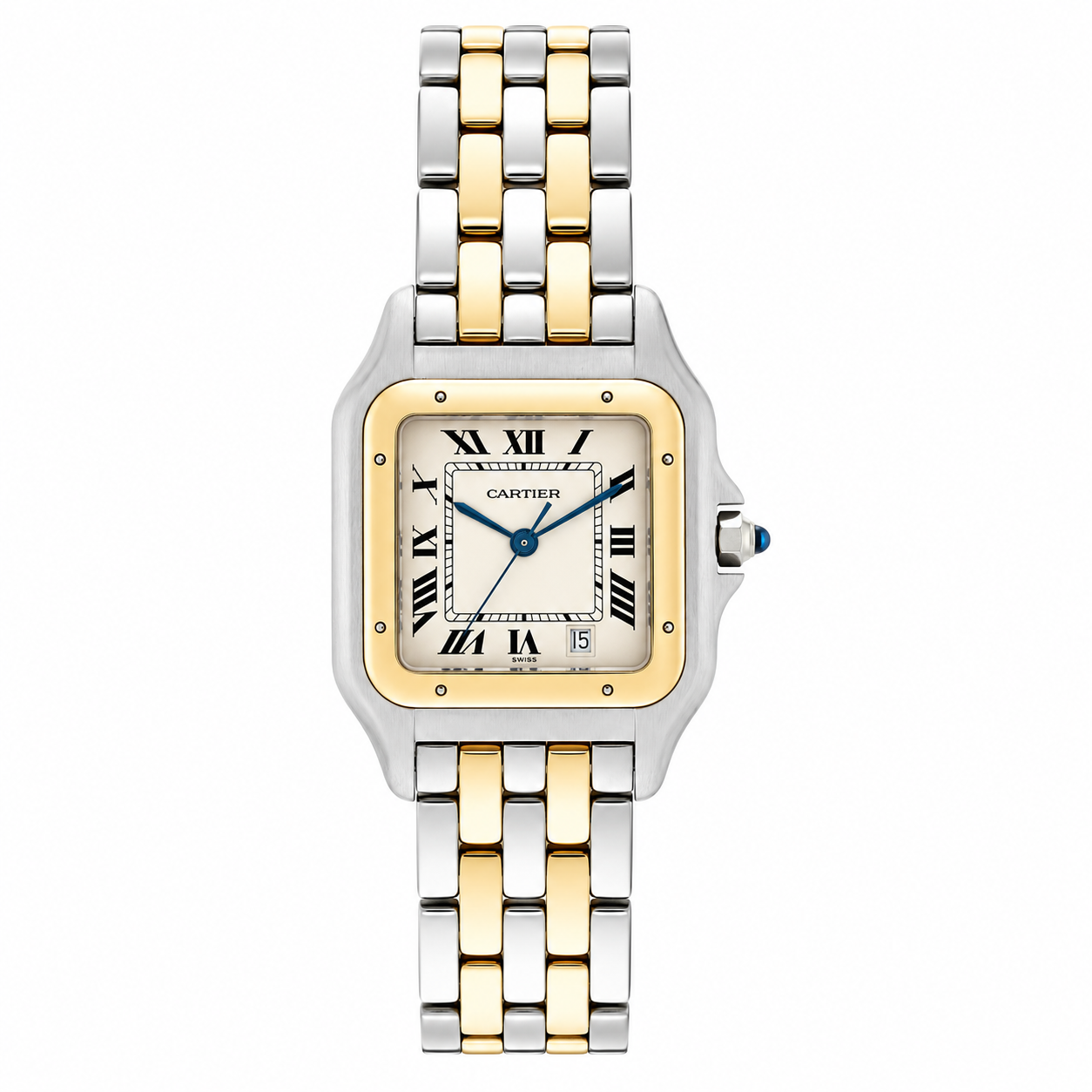 Cartier 2-Row W25028B6 Midsize Panther 2-Tone Steel & Gold Watch