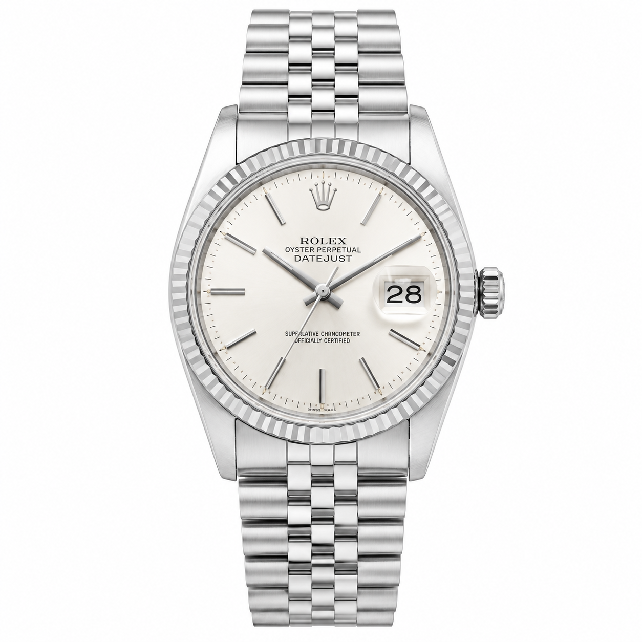 Rolex Datejust Watch for Men | 36MM | Silver Stick Dial  | Jubilee Band 16014