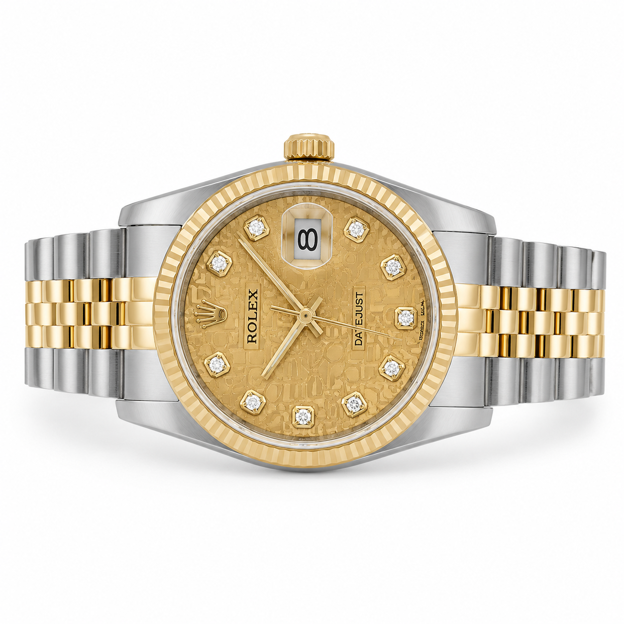 Rolex Datejust 36 116233 Champagne Jubilee Diamond Dial 18K Yellow Gold