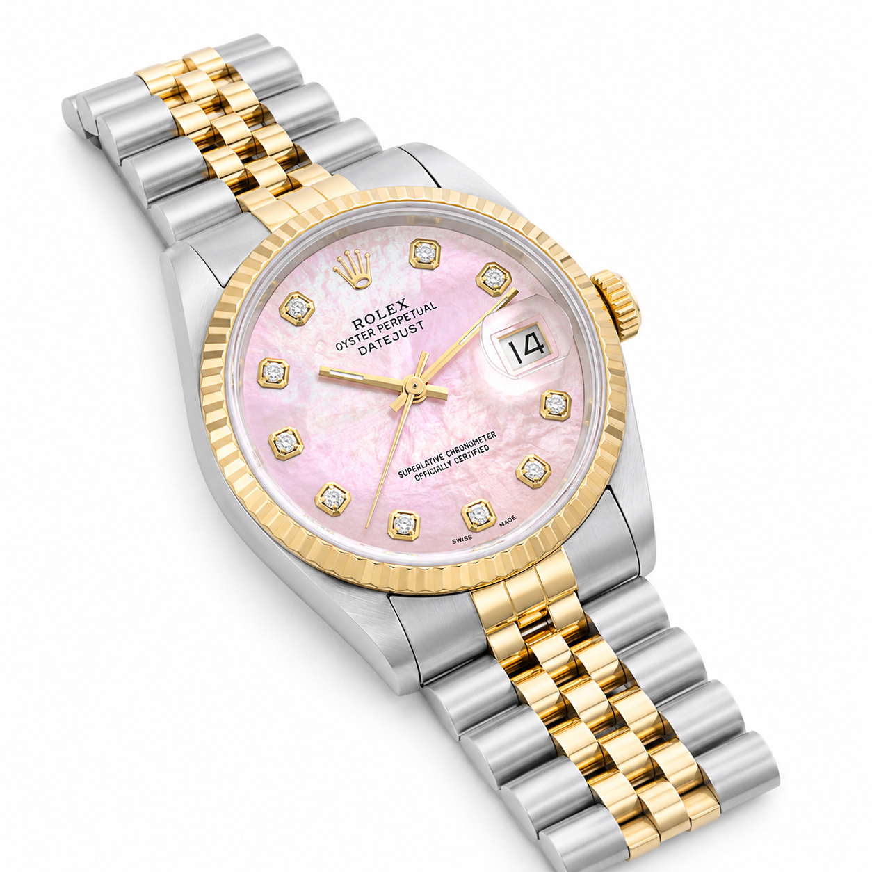 Rolex Datejust | 36MM | Pink Mop Diamond Dial | Two Tone |  Jubilee Band 16013