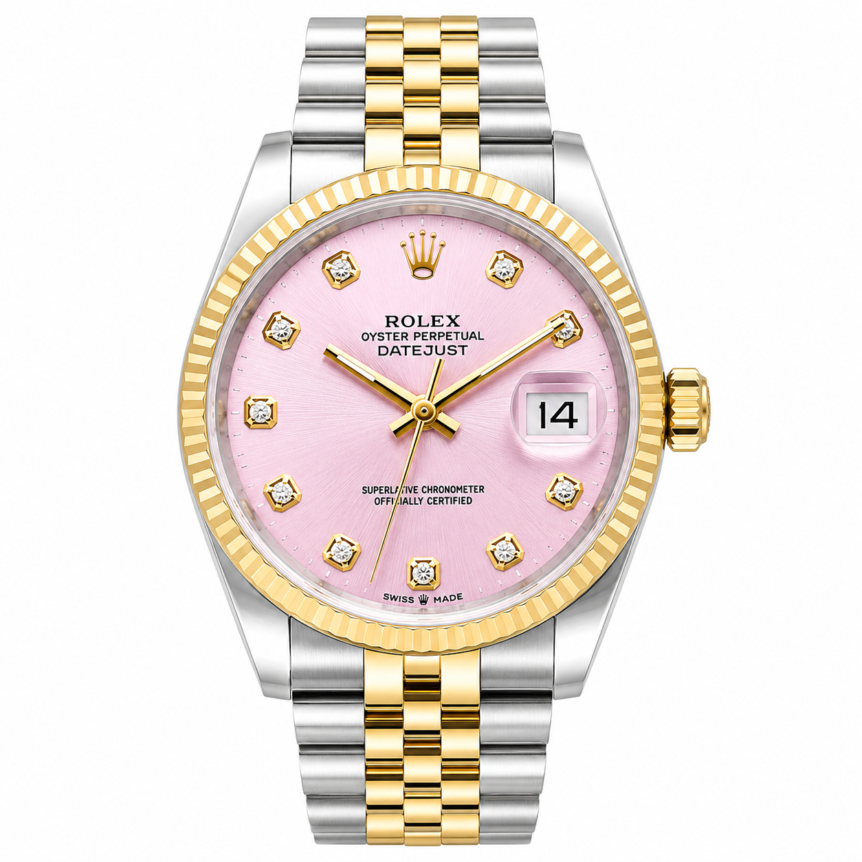 Rolex Datejust | 36MM | Pink Diamond Dial | Two Tone |  Jubilee Band 16013