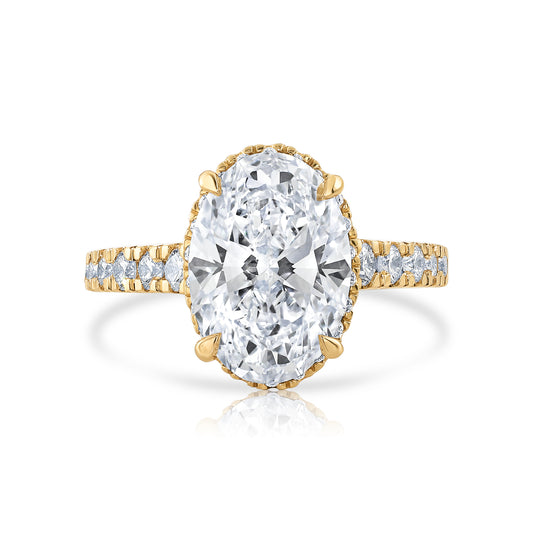 4.75CT E VS1 Oval Lab Grown Diamond Engagement Ring 14kt
