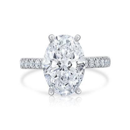 4.89 E VS1 Oval Lab Grown Diamond Engagement Ring 14kt