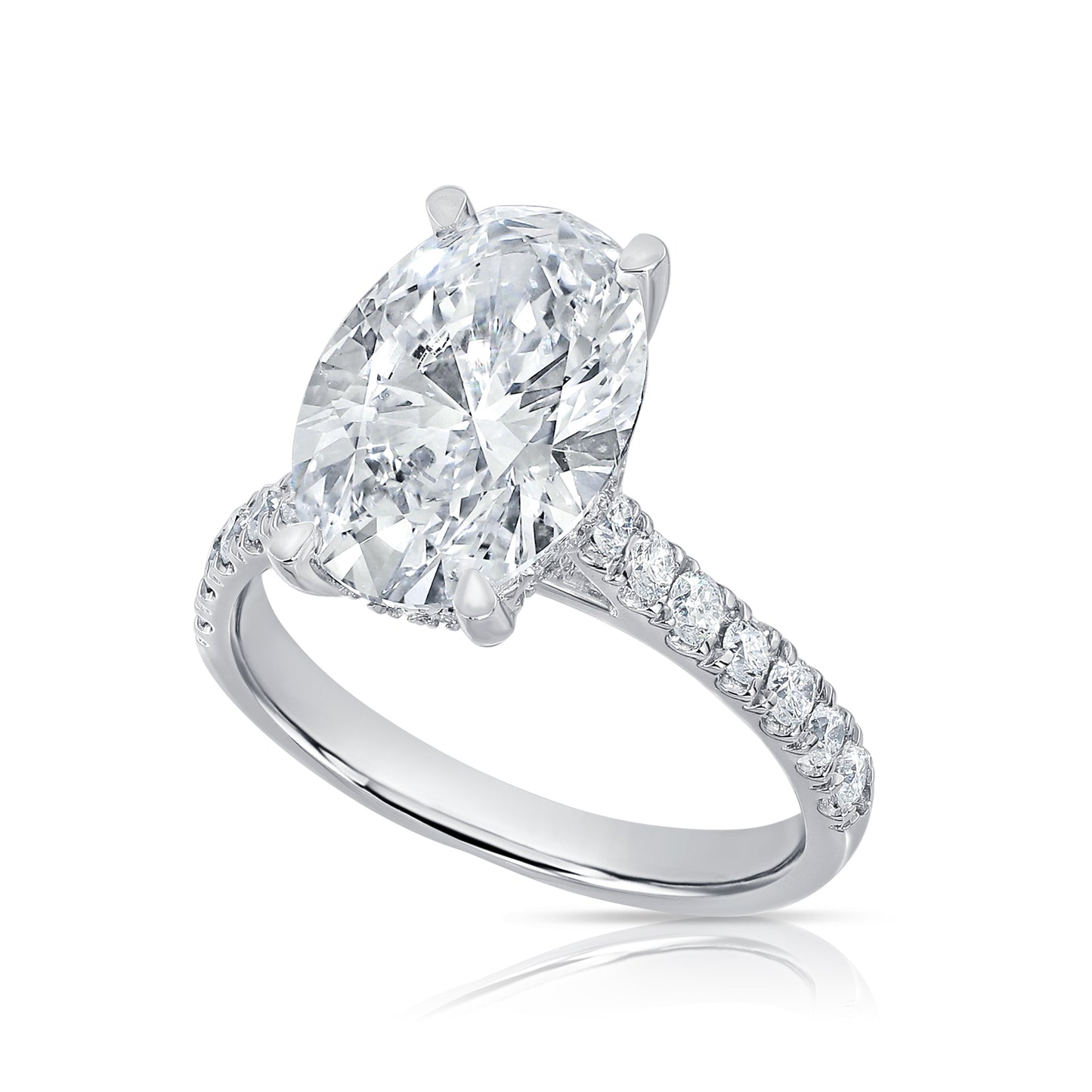 4.89 E VS1 Oval Lab Grown Diamond Engagement Ring 14kt