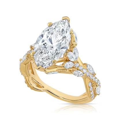 5.00 E VS1 Marquise Lab Grown Diamond Engagement Ring 14kt