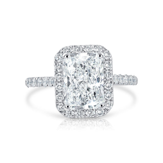 3.82CT E VS1 Radiant Lab Grown Diamond Engagement Ring 14kt