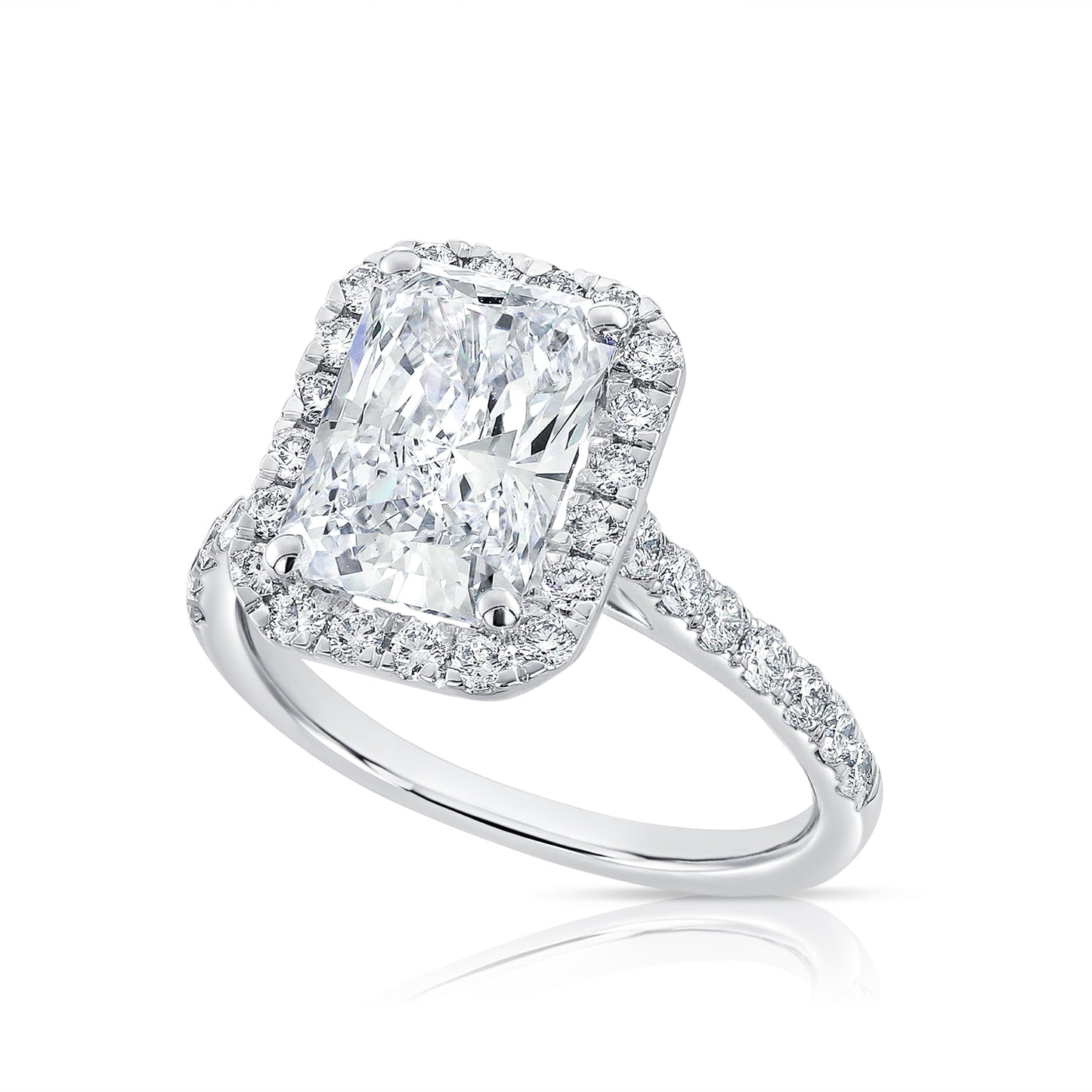 3.82CT E VS1 Radiant Lab Grown Diamond Engagement Ring 14kt