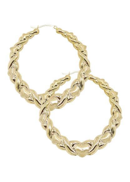 10K Womens Gold Hoop Earrings | Customizable Size