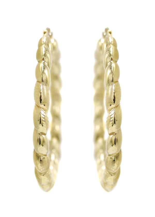 10K Womens Gold Hoop Earrings | Customizable Size