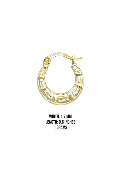 10K Womens Gold Hoop Earrings | 1.7MM | 1.7MM